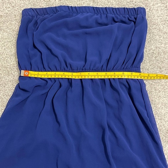 One Clothing Blue Strapless Flowy Maxi Dress Size Large‎ Pre-owned - Picture 6 of 8